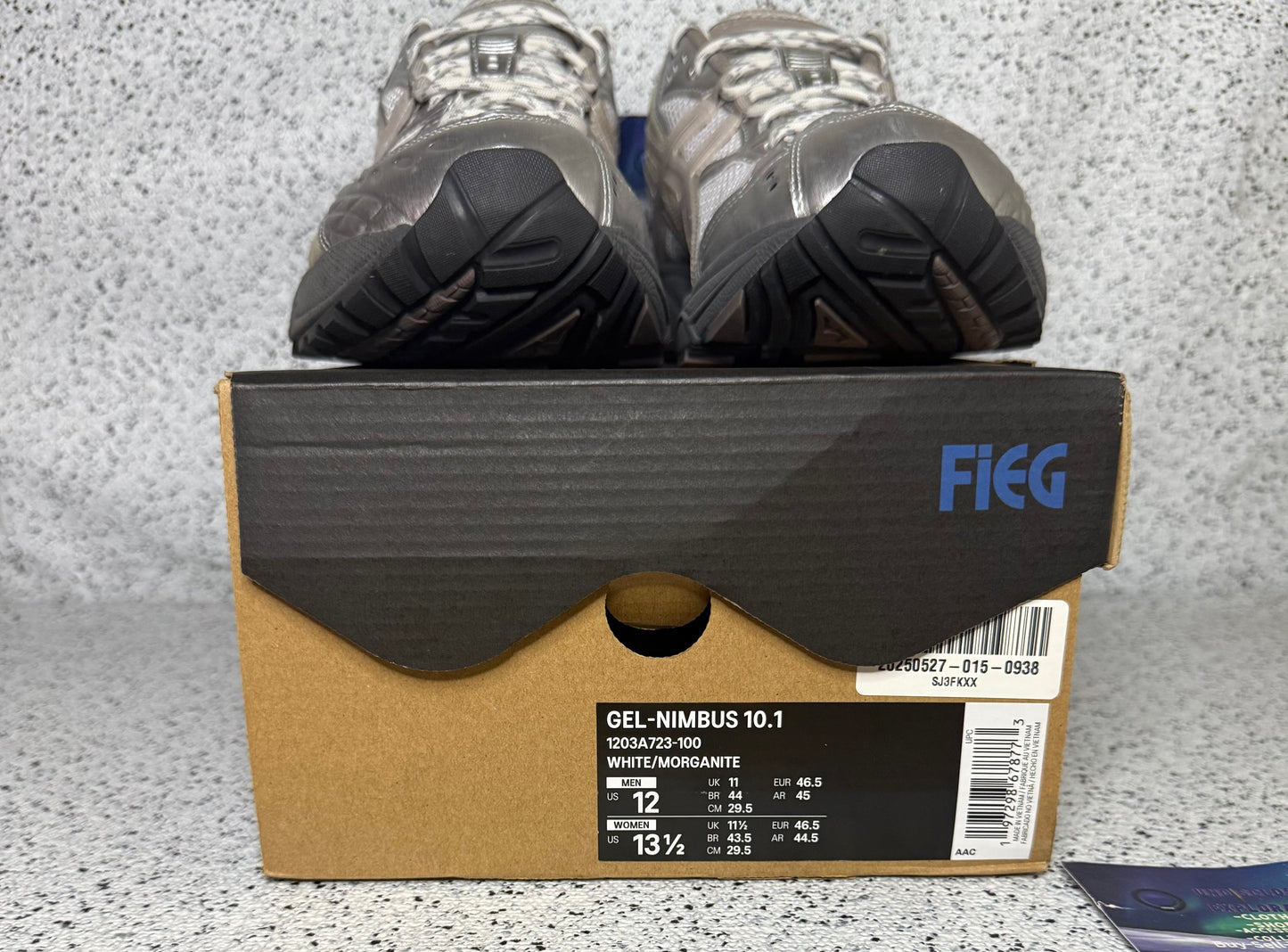 ASICS Gel Nimbus 10.1 Kith White Morganite 12 Men/13.5 Women “Preowned”