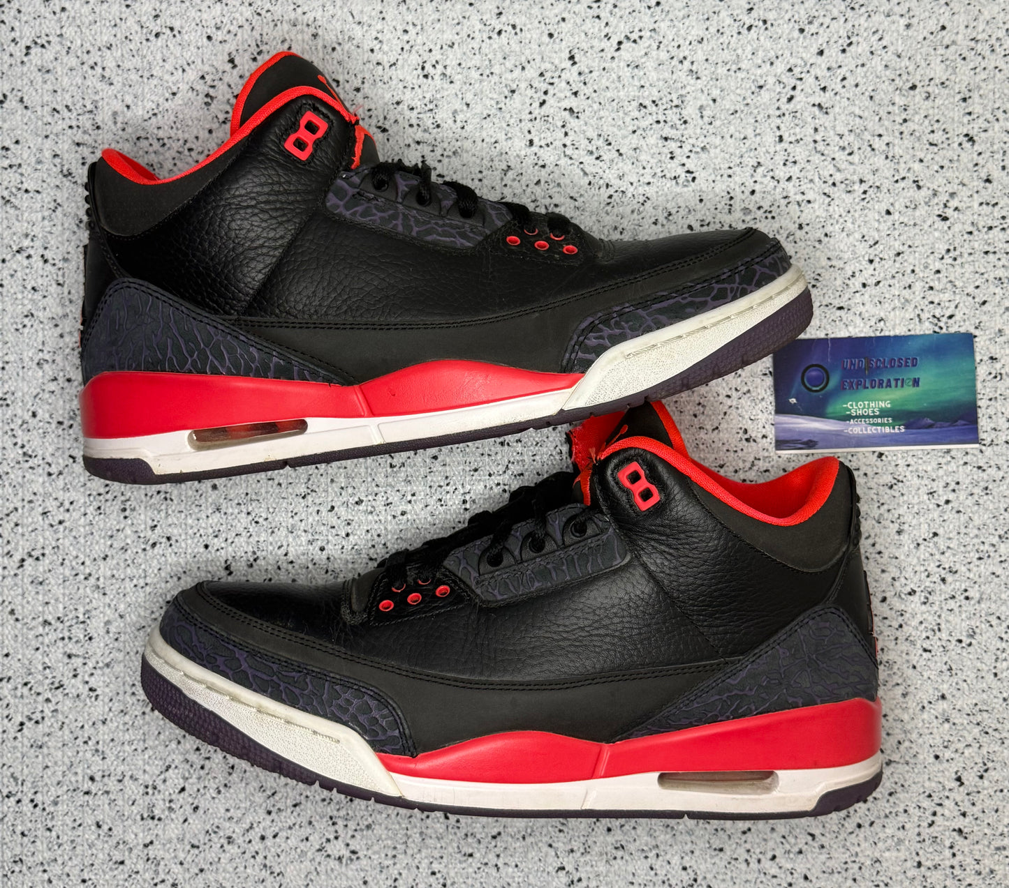 Jordan 3 Crimson 10 Men/11.5 Women “Preowned”