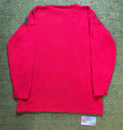 Vintage innovation sport pink embroidered crewneck