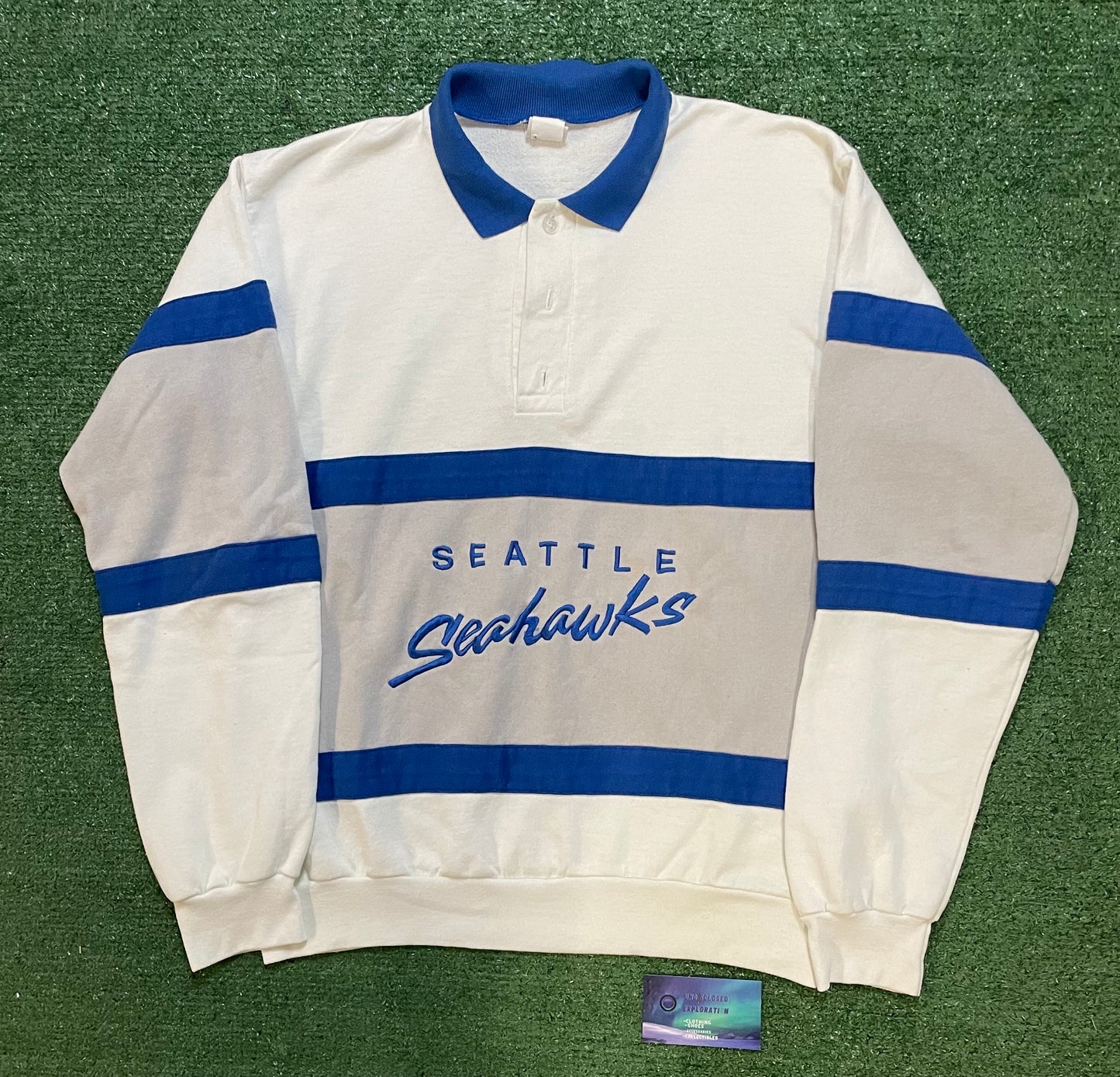 Vintage 1990s Seattle Seahawks Striped crewneck