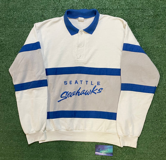 Vintage 1990s Seattle Seahawks Striped crewneck