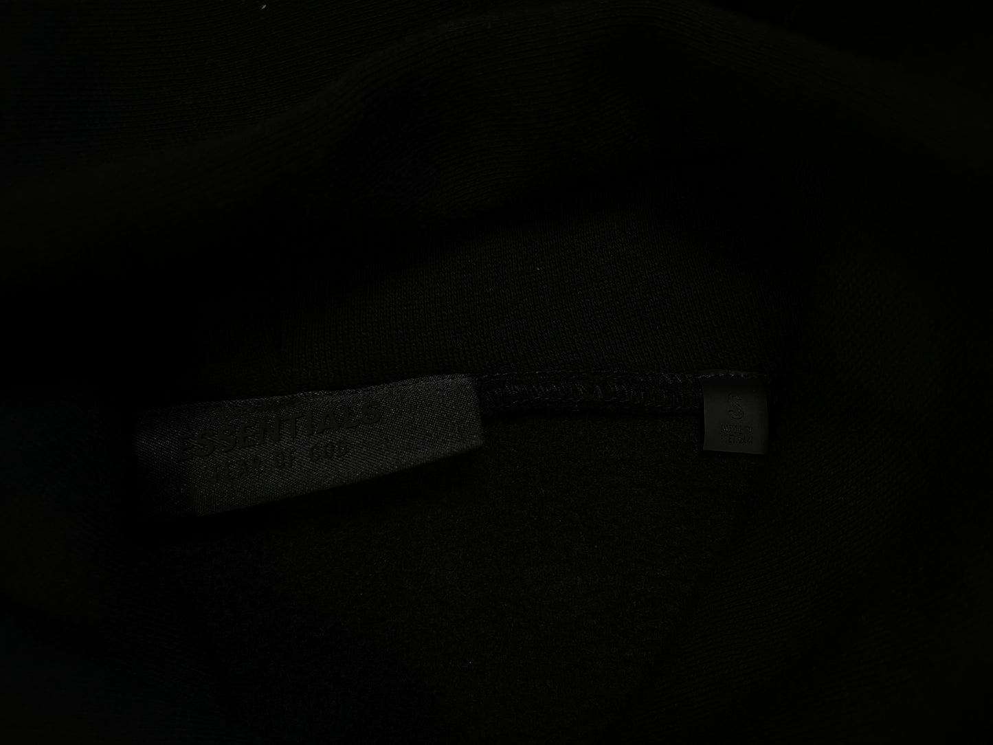 Fear of god Essentials jet black hoodie