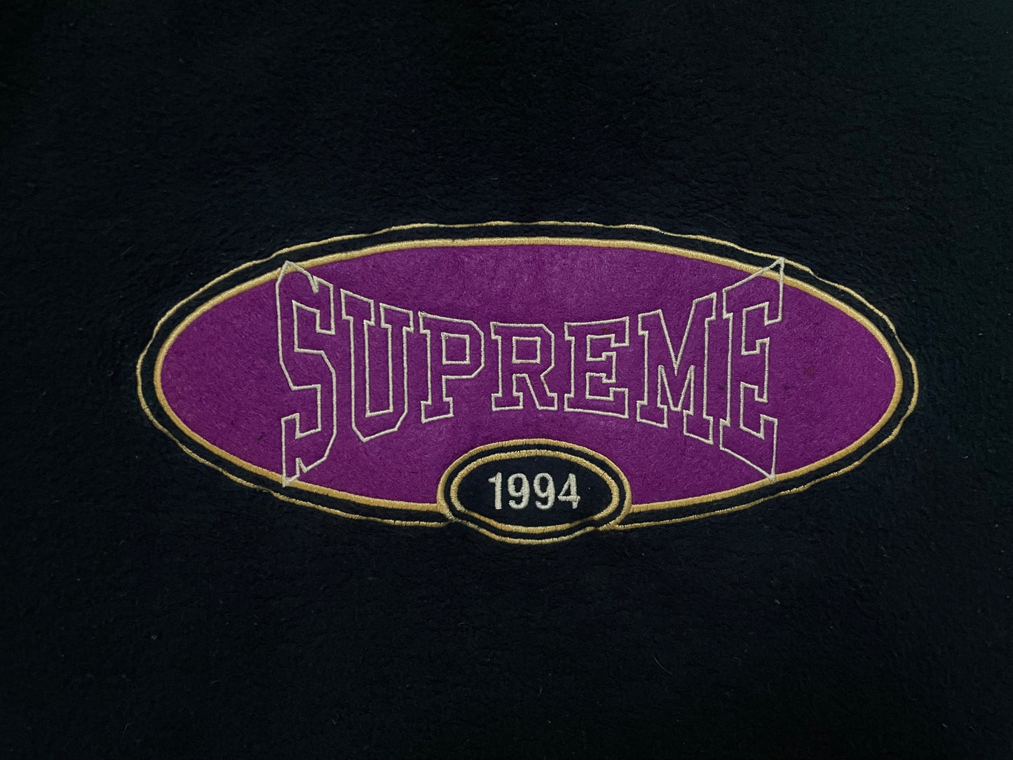 Supreme navy reverse fleece hoodie