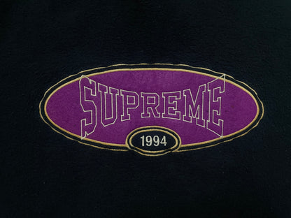 Supreme navy reverse fleece hoodie
