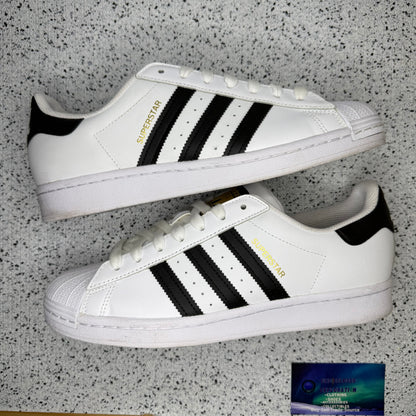 Adidas Superstar White Black 9 Men “Preowned”