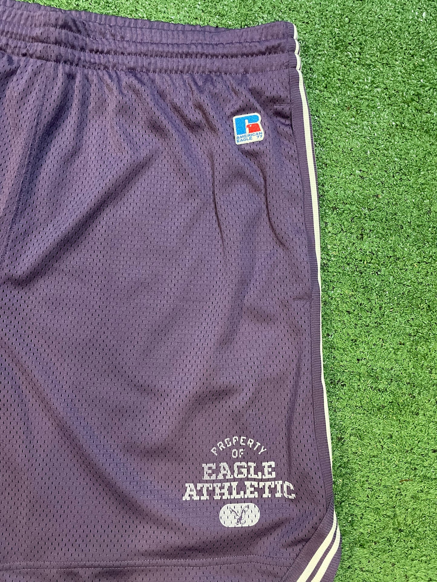American Eagle X Russell purple shorts