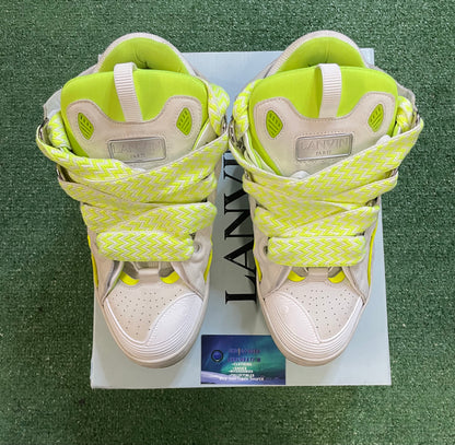 Lanvin curb sneakers white and flou yellow size 13men /14.5women(EU 46)