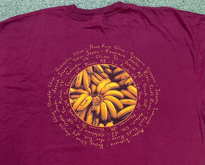 Vintage 2000s deep purple bananas tour tee
