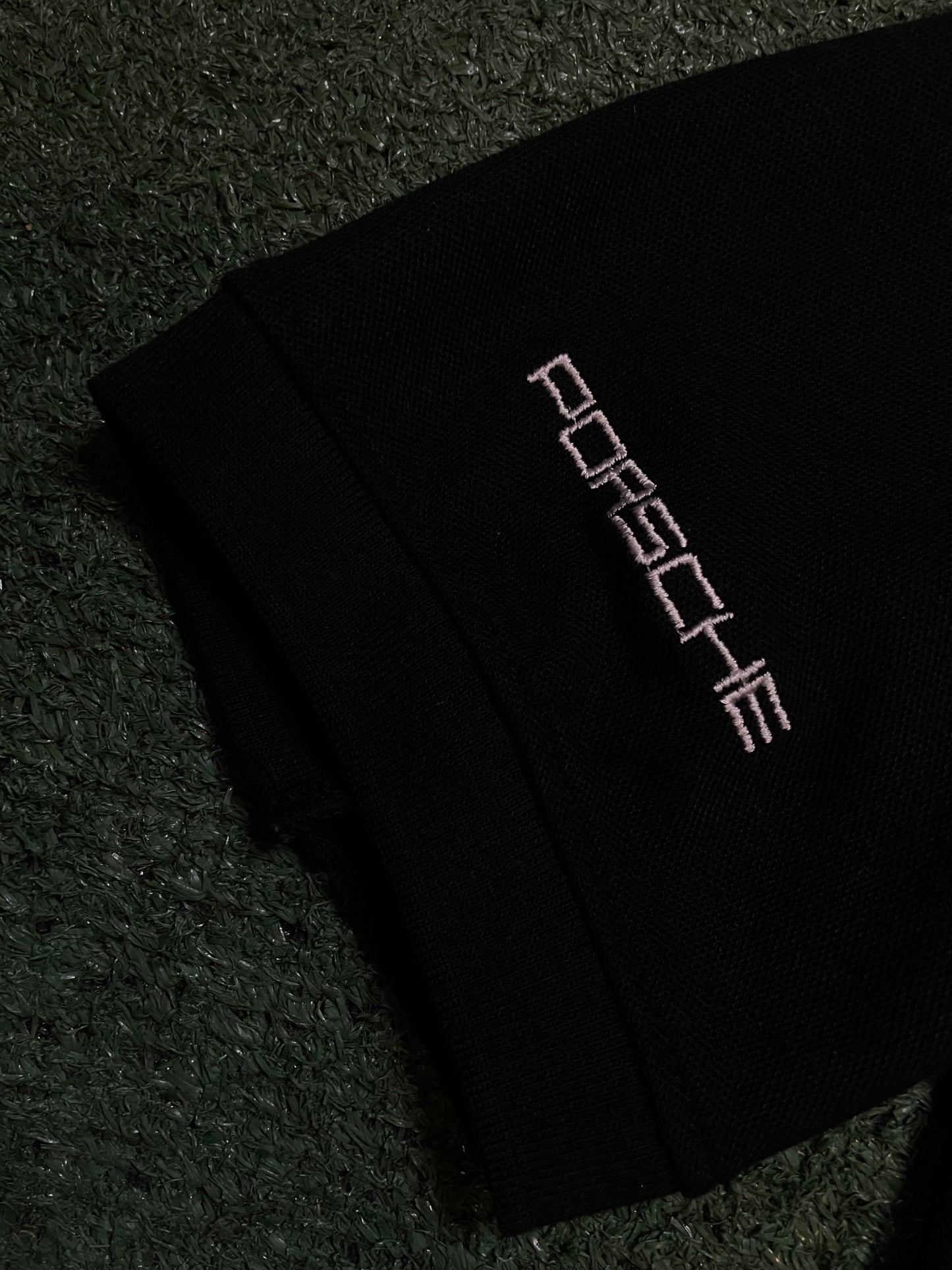 Vintage Porsche  black embroidered polo