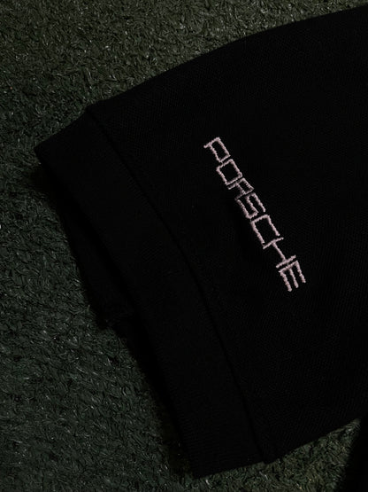 Vintage Porsche  black embroidered polo