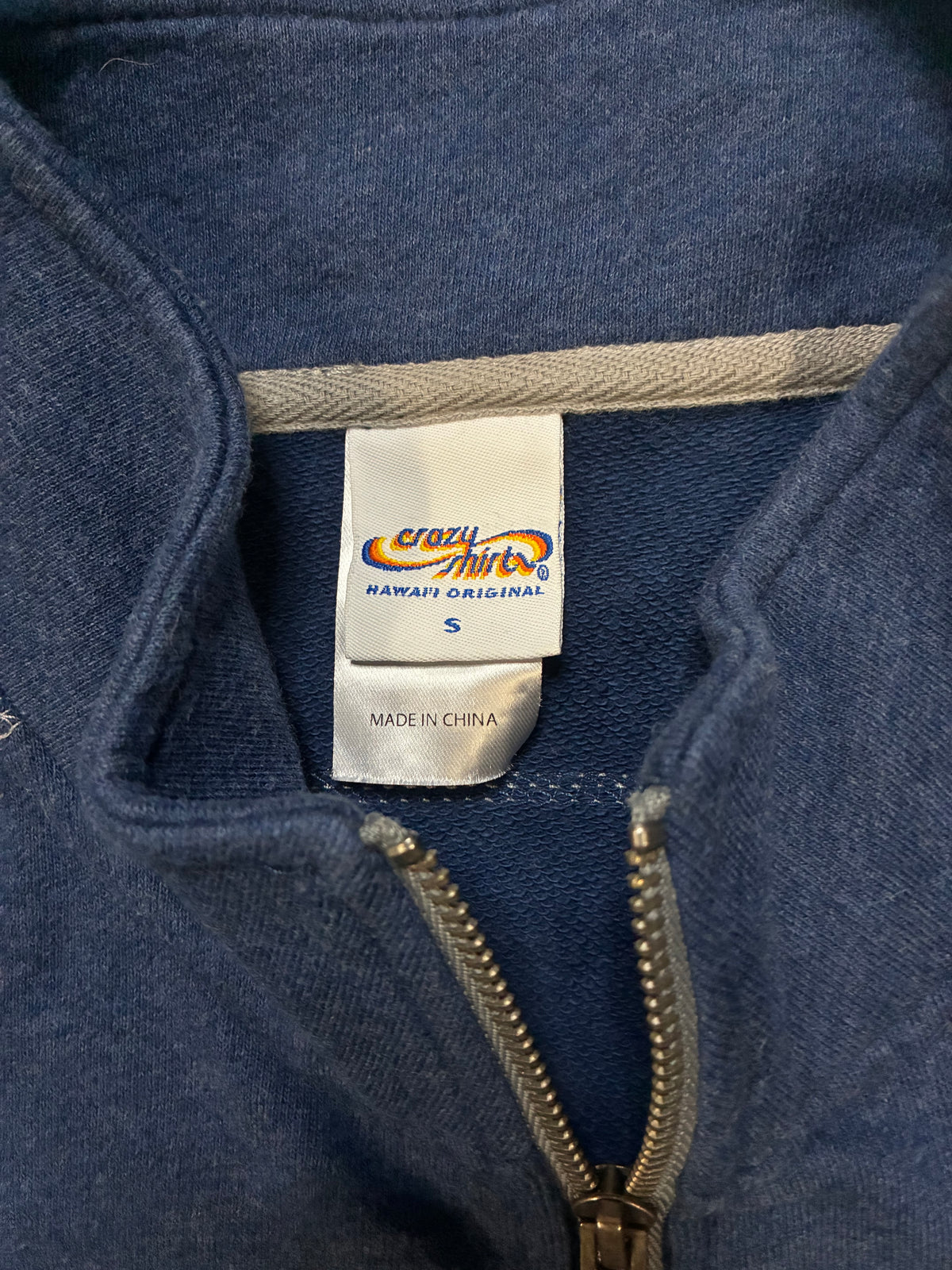 Blue and grey shark quarter zip