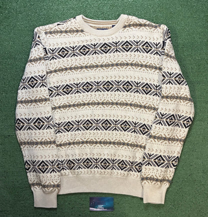 Chaps beige & cream knit sweater