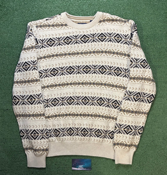 Chaps beige & cream knit sweater