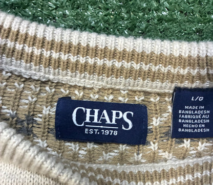 Chaps beige & cream knit sweater