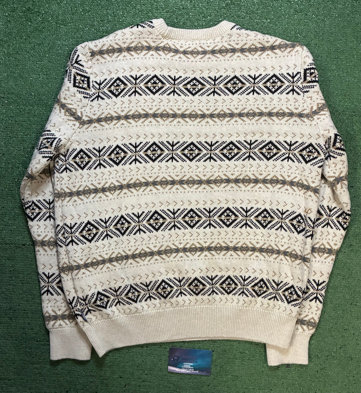 Chaps beige & cream knit sweater