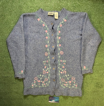 vintage Northern Reflections blue wool-blend cardigan sweater