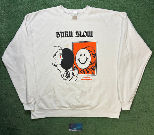 Burn Slow white crewneck