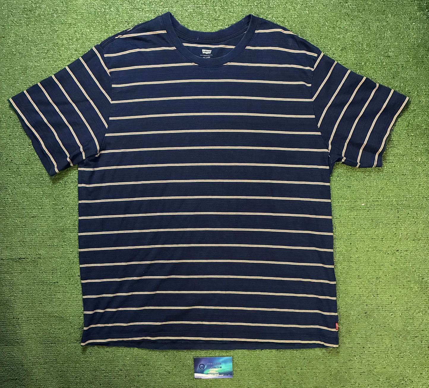 Levi navy and white striped tee
