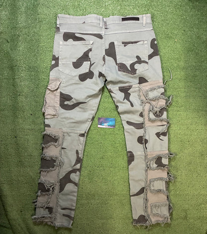 Taker camo distressed cargo pants