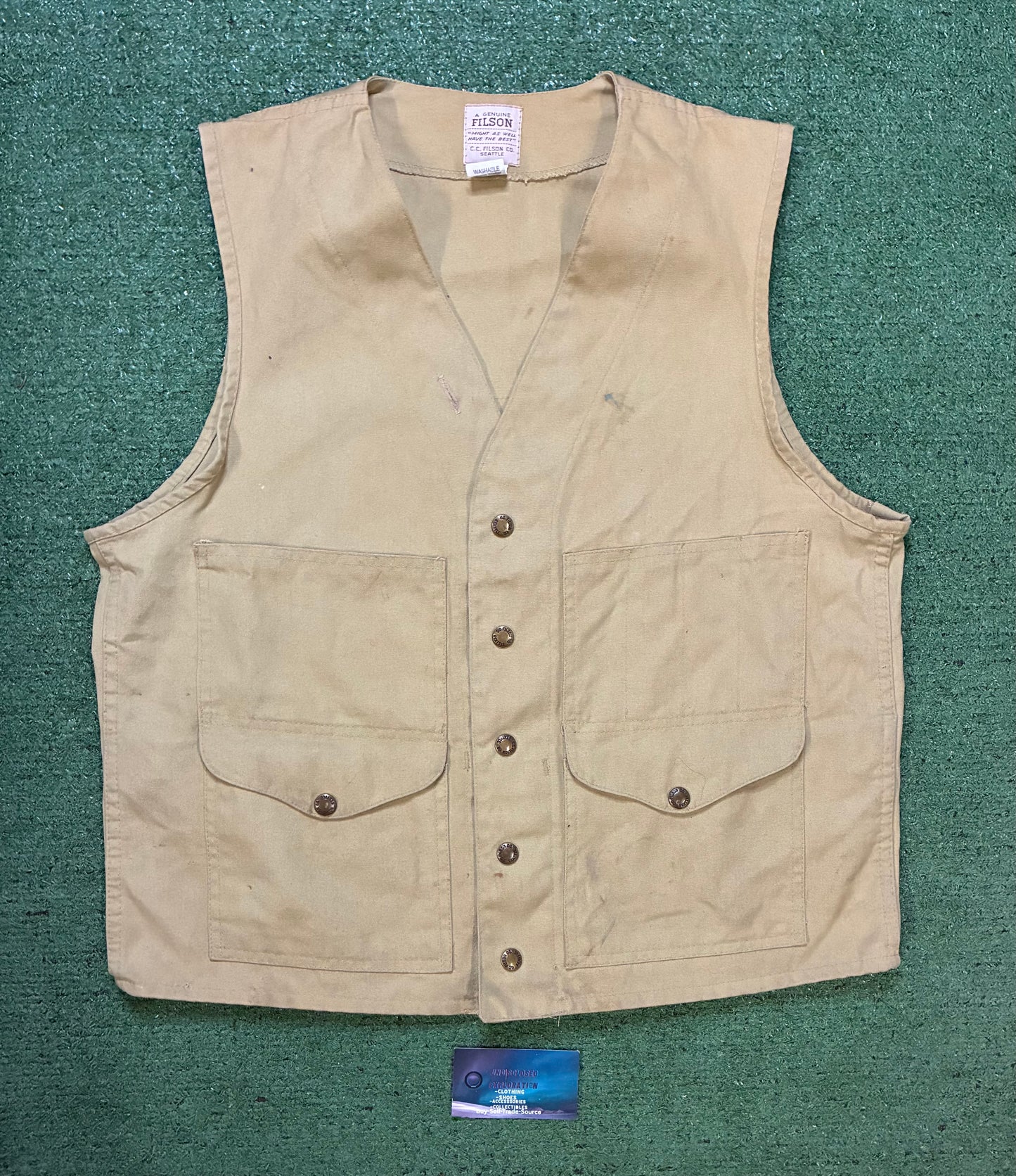 Vintage Filson Tin Cloth Lot 8 Cruiser Work Vest