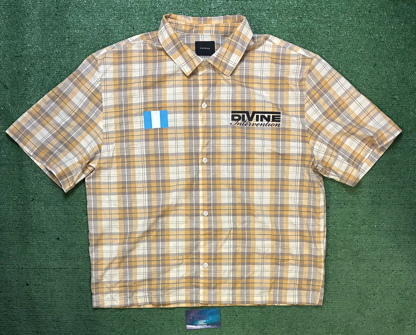 Divine intervention plaid shirt