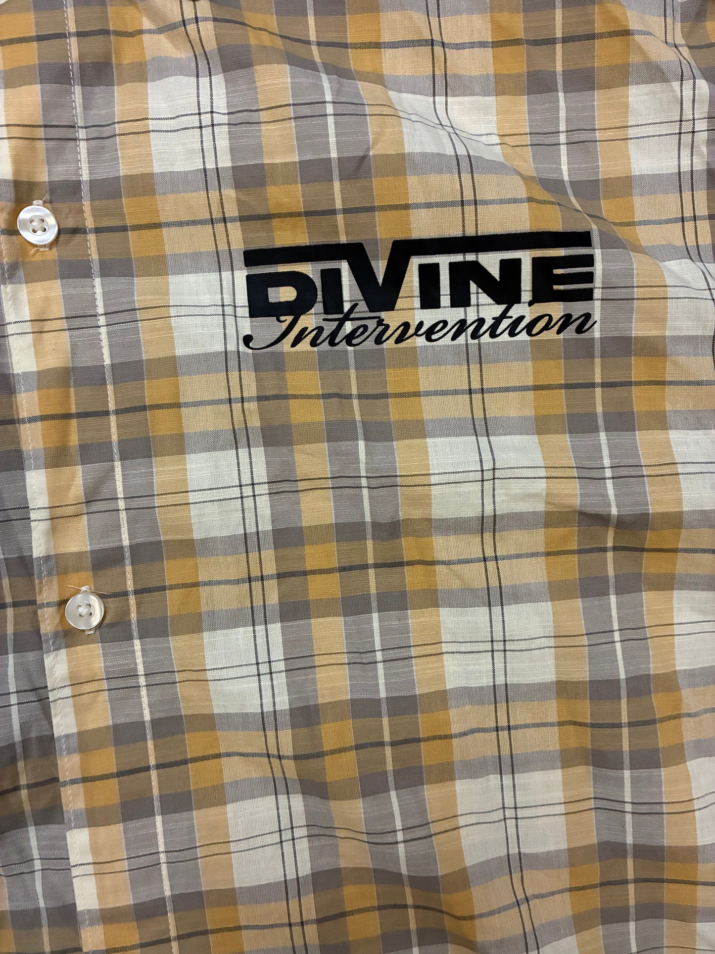 Divine intervention plaid shirt