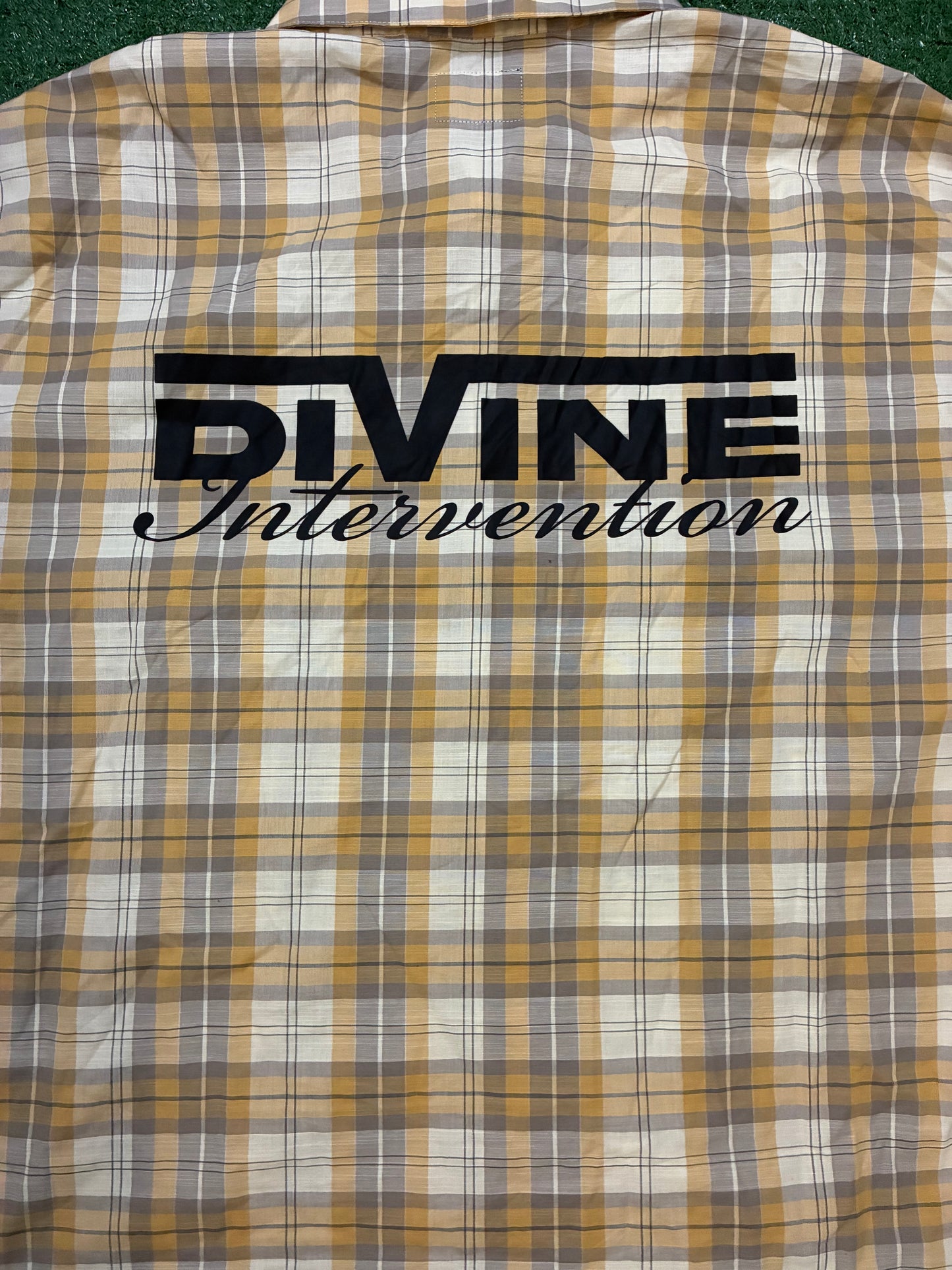 Divine intervention plaid shirt