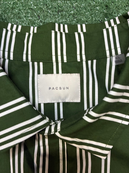Pacsun Green Striped Hutton Long Sleeve