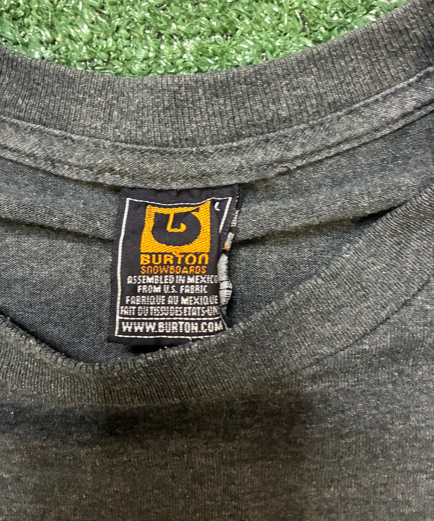 vintage charcoal gray Burton Snowboards tee