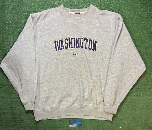 vintage 2000s gray Nike Washington center swoosh Huskies crewneck