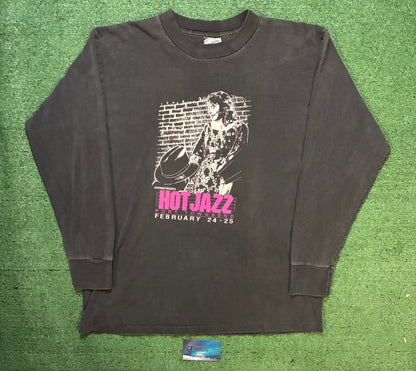 Vintage 1990s Hot jazz port Townsend  grey longsleeve