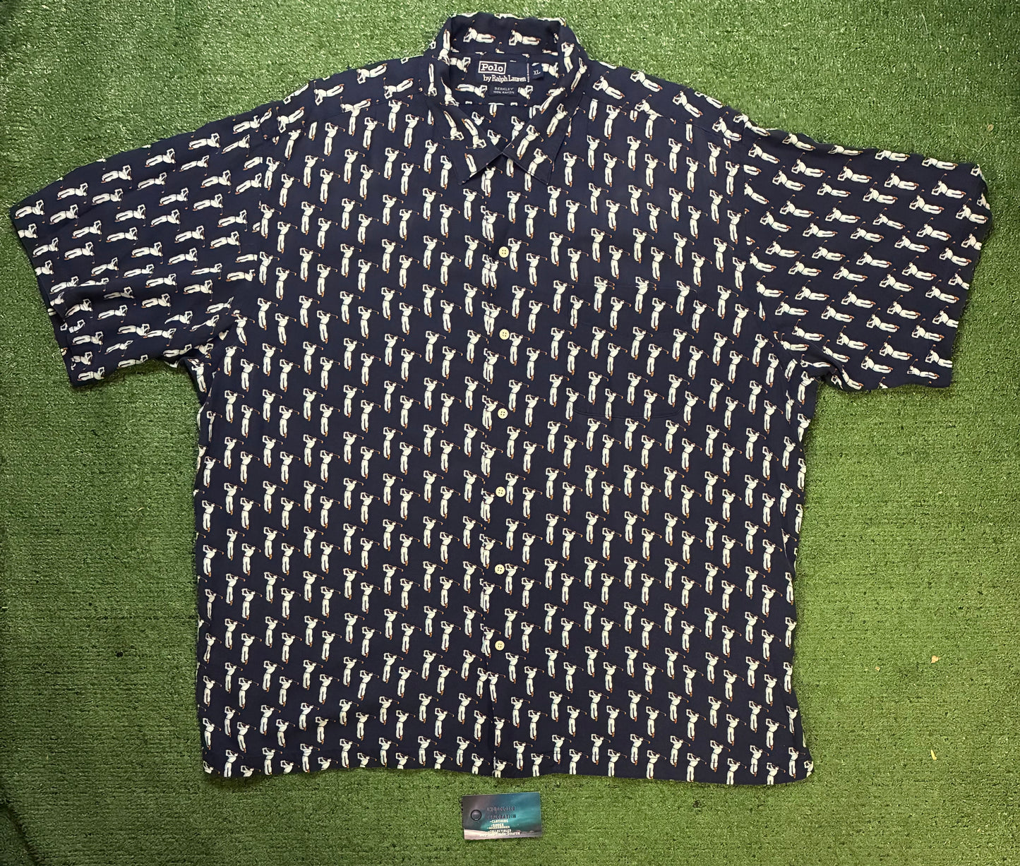Vintage 1990s Polo Ralph Lauren all over print short sleeve button up tee