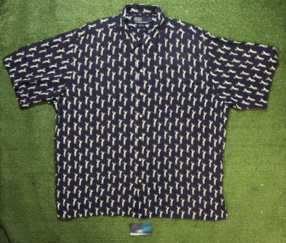Vintage 1990s Polo Ralph Lauren all over print short sleeve button up tee