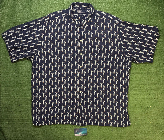 Vintage 1990s Polo Ralph Lauren all over print short sleeve button up tee
