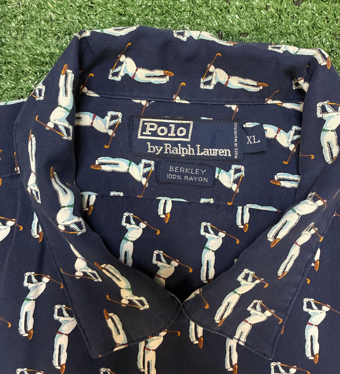 Vintage 1990s Polo Ralph Lauren all over print short sleeve button up tee