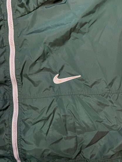 vintage 1990s forest green Nike full-zip windbreaker