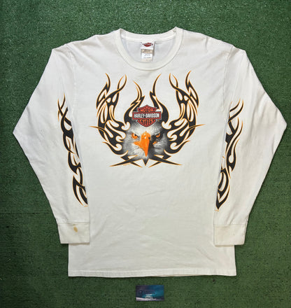 Harley bald  eagle flame longsleeve