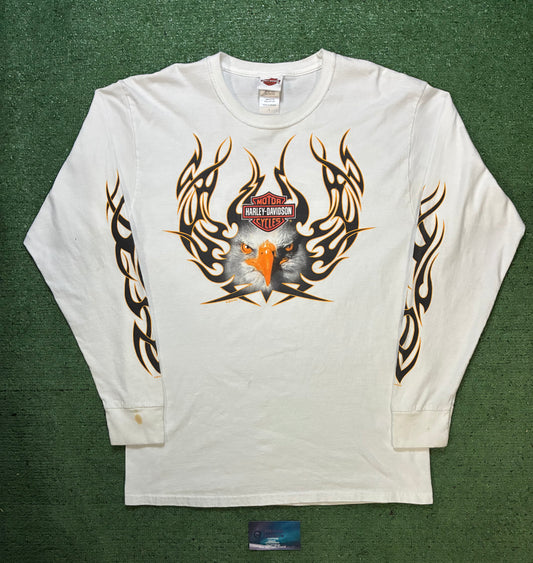 Harley bald  eagle flame longsleeve