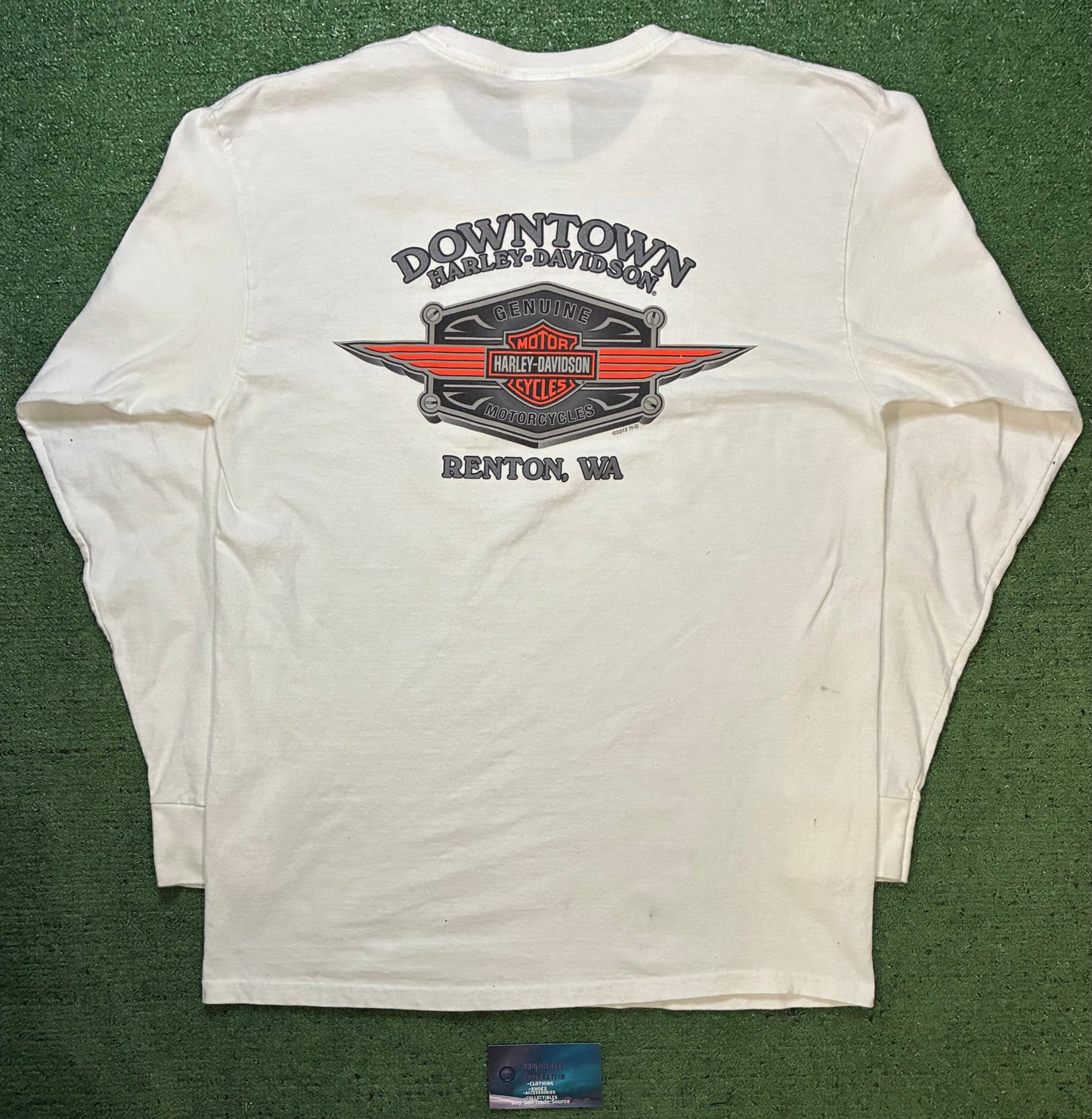 Harley bald  eagle flame longsleeve