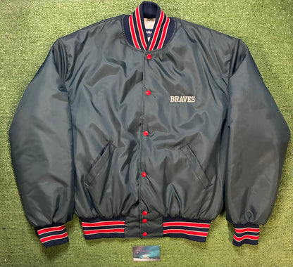 vintage 1990s Atlanta Braves satin bomber jacket