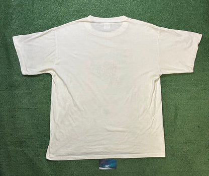 Vintage 1990s Seattle own Main Attraction blue & pink tee