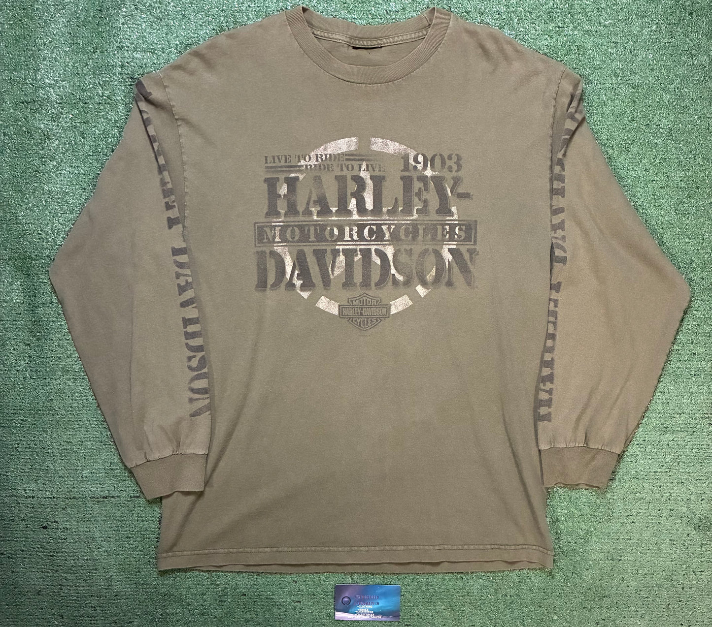 Harley Davidson olive green Scottsdale longsleeve