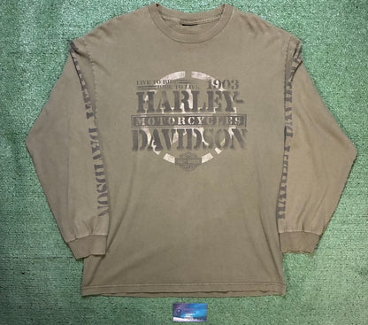 Harley Davidson olive green Scottsdale longsleeve