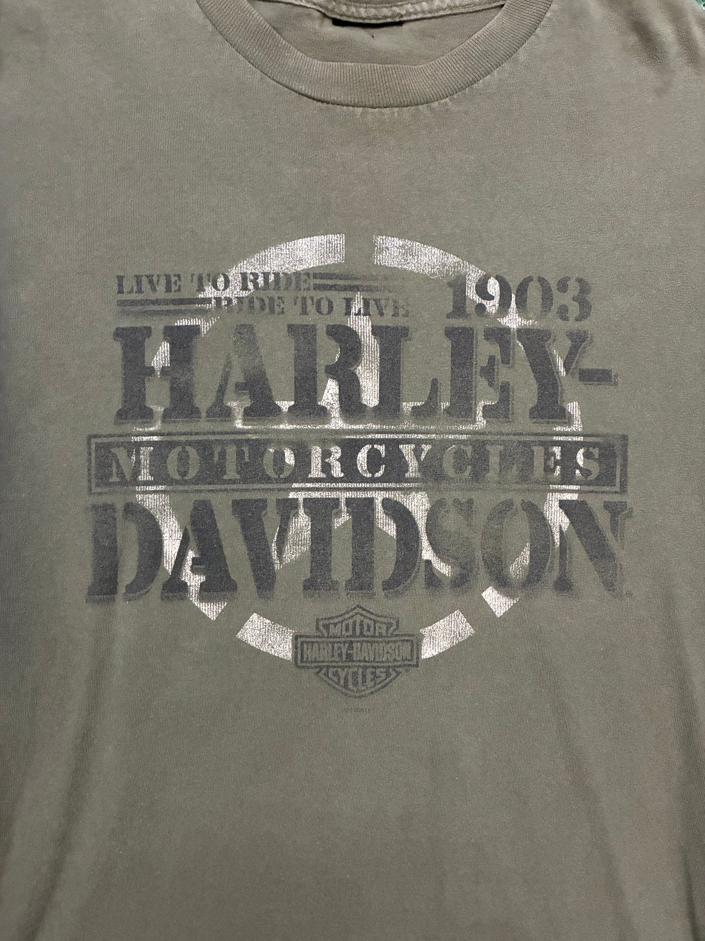 Harley Davidson olive green Scottsdale longsleeve