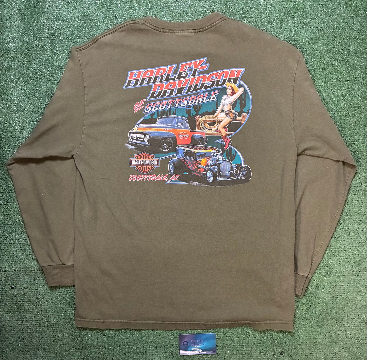 Harley Davidson olive green Scottsdale longsleeve
