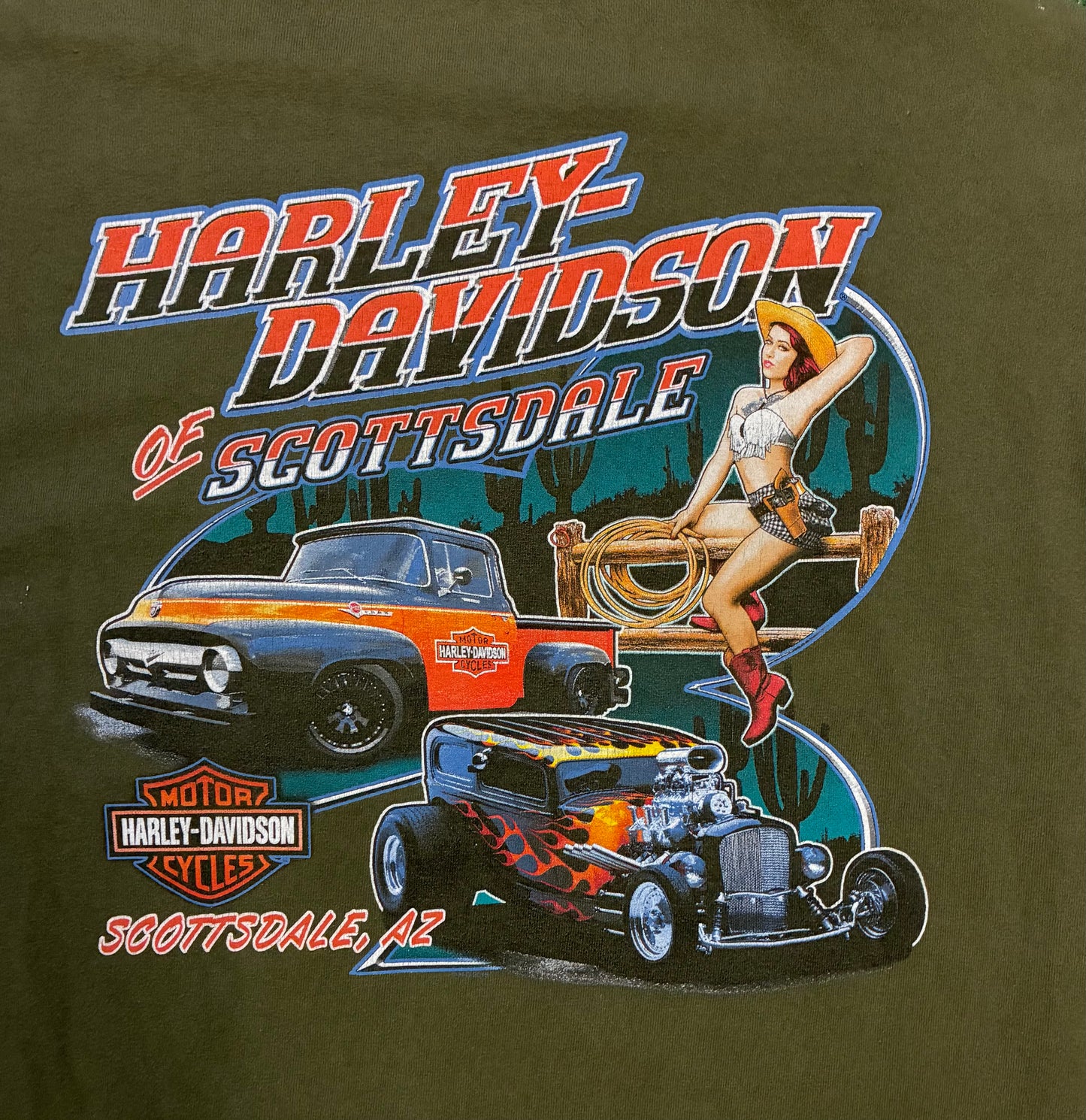 Harley Davidson olive green Scottsdale longsleeve