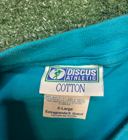 Vintage 1990s discuss athletics turquoise tee