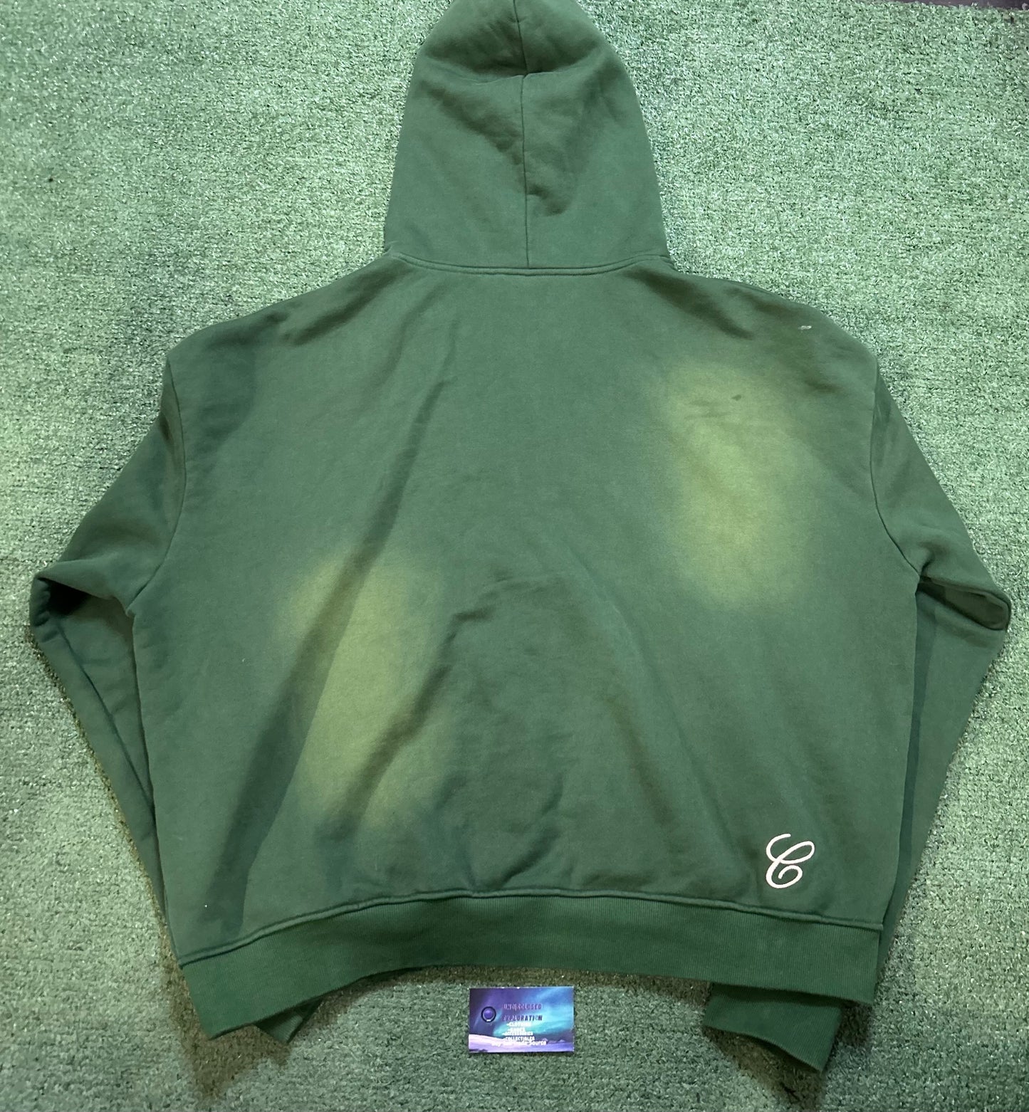Cactus valley forest green rhinestone zip up hoodie