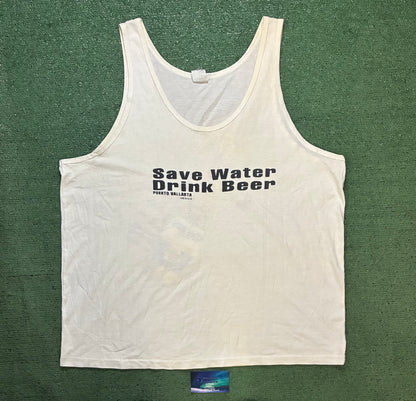 Vintage 1990s Save water drink beer corona tank top