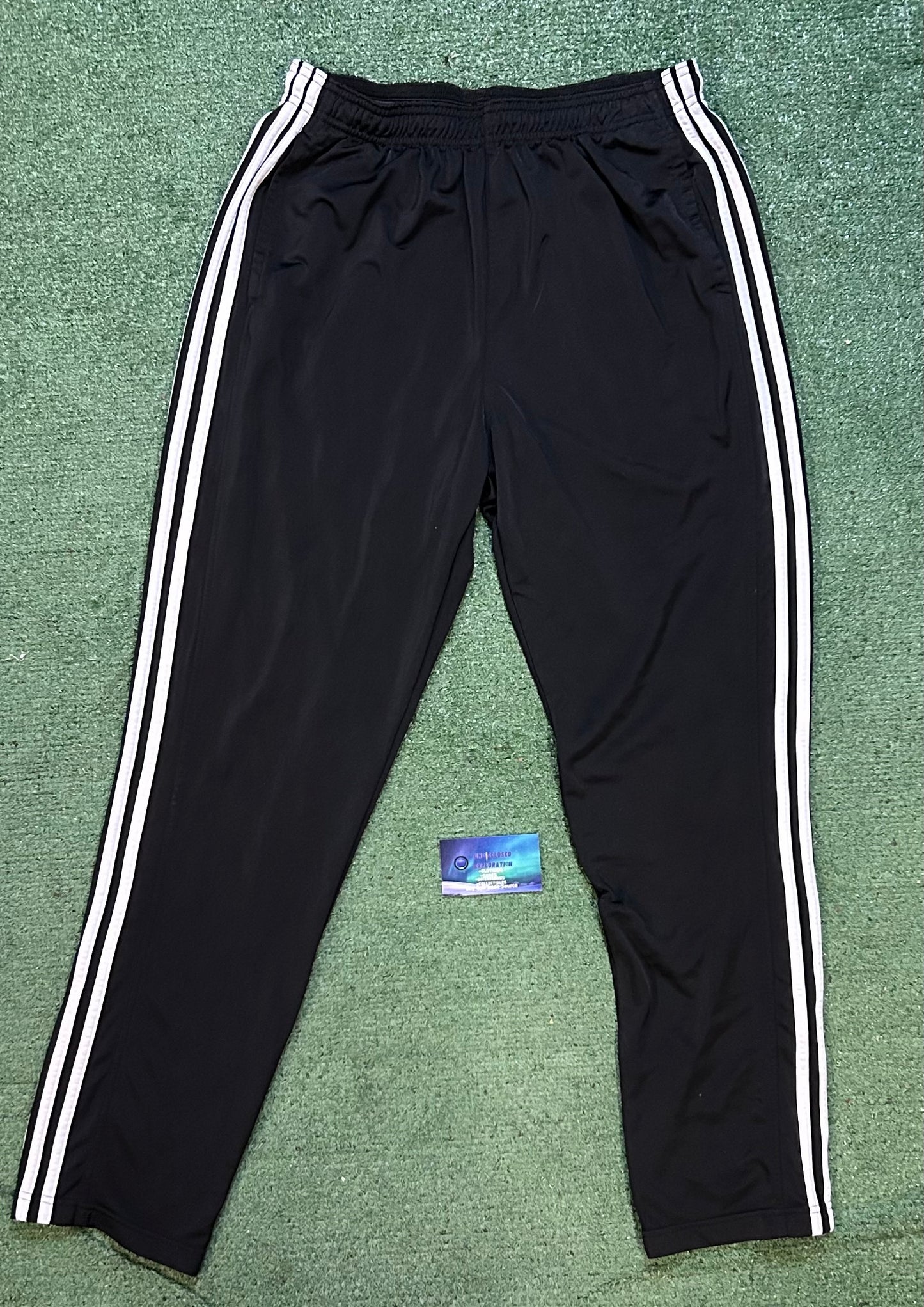 Adidas black and white track pants